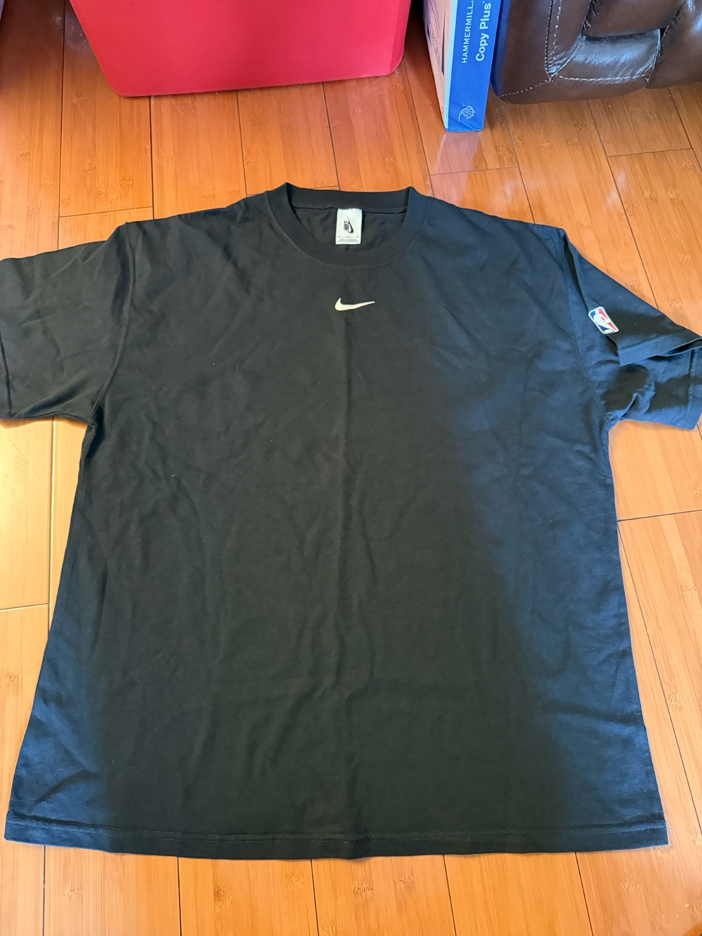 Nike fear of god Black Short-Sleeve Crew Neck Tee with White Swoosh